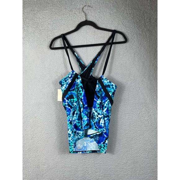 SO Juniors Plus Size 0X Tankini Blue Top NWT - Picture 2 of 8